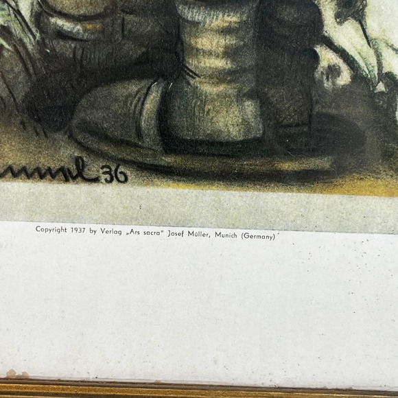 Vintage 1937 Hummel Stormy Weather Print Ars Sacra Josef Muller Munich Germany - Picture 5 of 10